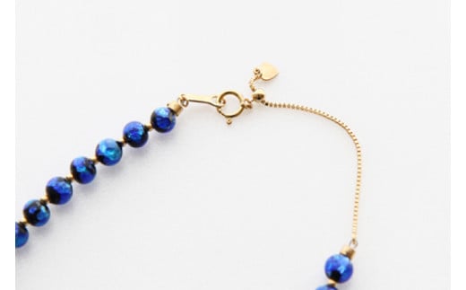 AT007　アクセサリー ネックレス ホタルガラス 5mm玉 K18