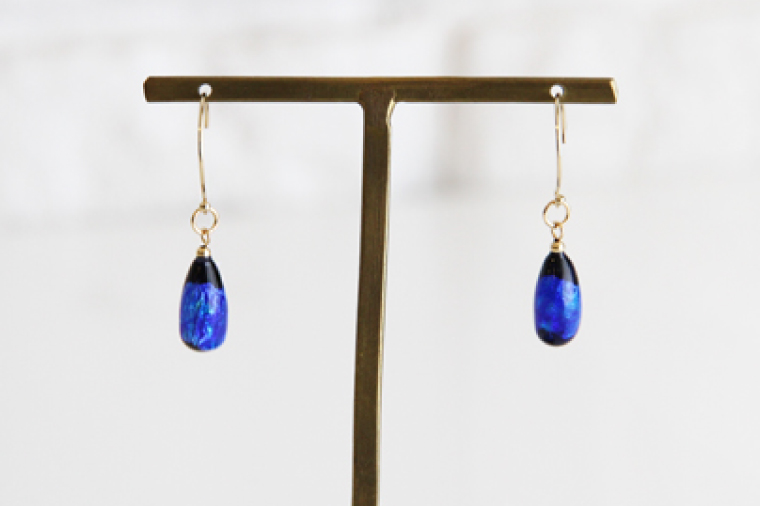 アクセサリー ピアス ラリエット しずくホタルガラス 14KGFセット｜ピアス アクセサリー ラリエット ガラス 14KGF セット ホタルガラス ホワイトデー 贈り物 ギフト 沖縄 沖縄県 豊見城市(AT006)