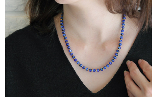 AT007　アクセサリー ネックレス ホタルガラス 5mm玉 K18