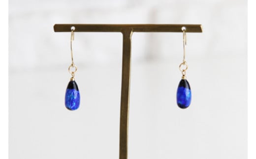 アクセサリー ピアス ラリエット しずくホタルガラス 14KGFセット｜ピアス アクセサリー ラリエット ガラス 14KGF セット ホタルガラス ホワイトデー 贈り物 ギフト 沖縄 沖縄県 豊見城市(AT006)