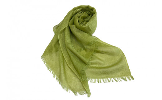 AI034　ウージ染めカシミヤシルクストール（カシミヤ50％シルク50％）