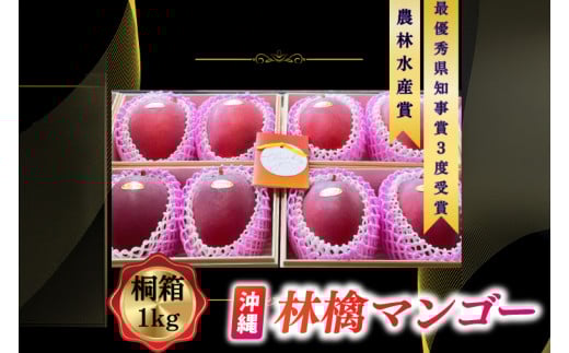 【2026年6月下旬より順次発送】★数量限定★沖縄県最優秀県知事賞に3度輝いた！★桐箱★沖縄マンゴー大玉 約1kg(約500g×2玉)｜マンゴー フルーツ 果物 くだもの 先行予約 贈り物 プレゼント お土産 ギフト 贈答用 沖縄 おきなわ 沖縄県 豊見城市(BV004)