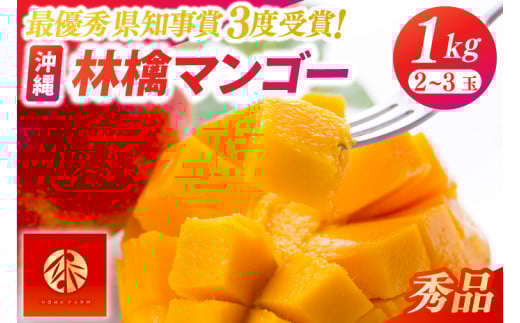 【2026年6月下旬より順次発送】★数量限定★沖縄県最優秀県知事賞に3度輝いた! ★秀品★沖縄マンゴー約1kg(2?3玉)｜マンゴー 果物 フルーツ くだもの 先行予約 沖縄 沖縄フルーツ 秀品 数量限定 沖縄県 沖縄県産 豊見城市(BV008-1)