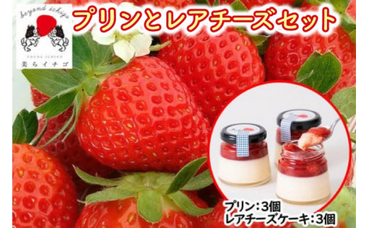 ごろっとイチゴとなめらかプリン&ごろっとイチゴとレアチーズセット｜プリン ぷりん ケーキ スイーツ デザート イチゴ いちご 苺 レアチーズケーキ チーズケーキ プレゼント ギフト 贈り物 人気 沖縄 沖縄県 豊見城市(AX002-1)