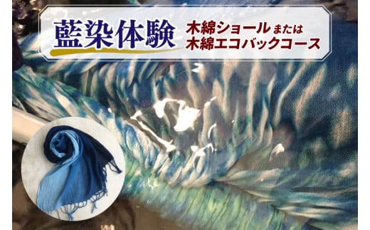 BT002　藍染体験 木綿ショールまたは木綿エコバックコース
