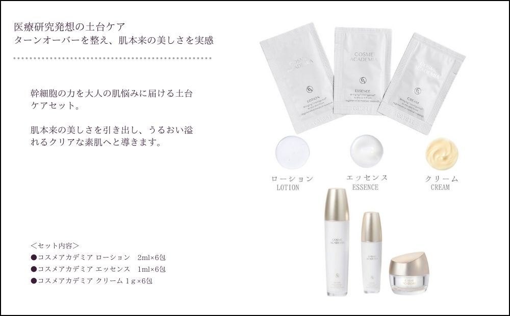 【コスメアカデミア】トライアルキット　ヒト幹細胞　化粧品　コスメ　沖縄