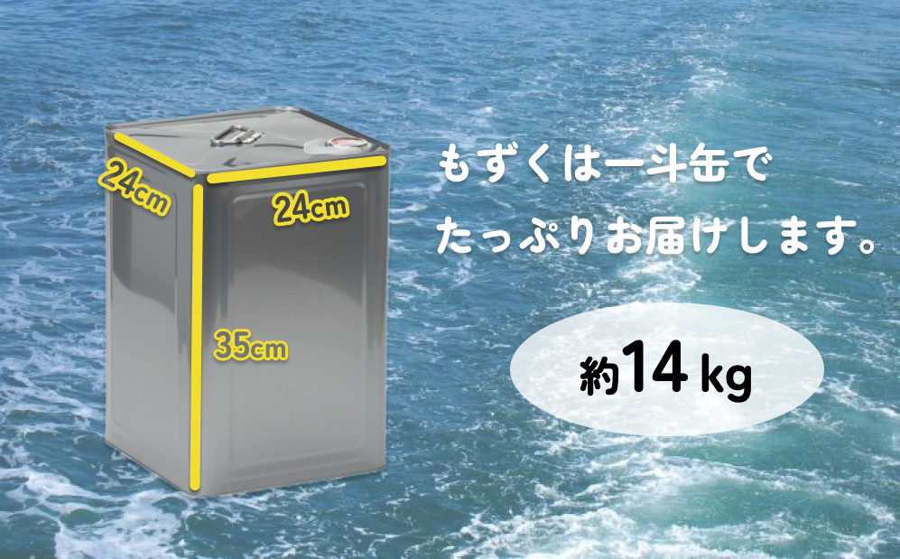 【嘉保水産】勝連産・太もずく（塩蔵タイプ）　約14kg一斗缶入り【嘉保水産】