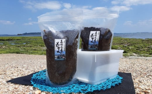 【嘉保水産】勝連産・太もずく（塩蔵タイプ）　約1kg× 2袋（約2kg）