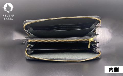 【ふるさと納税】サメ革ロングウォレット　ジッパータイプ　財布　長財布　革製品　工芸品　サメ　鮫　RYUKYU SHARK　革　ファッション　小物　コインケース　うるま　沖縄　革財布