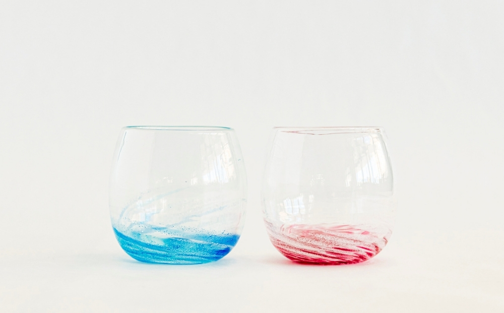 《琉球ガラス匠工房》沖縄の海　さざ波セット