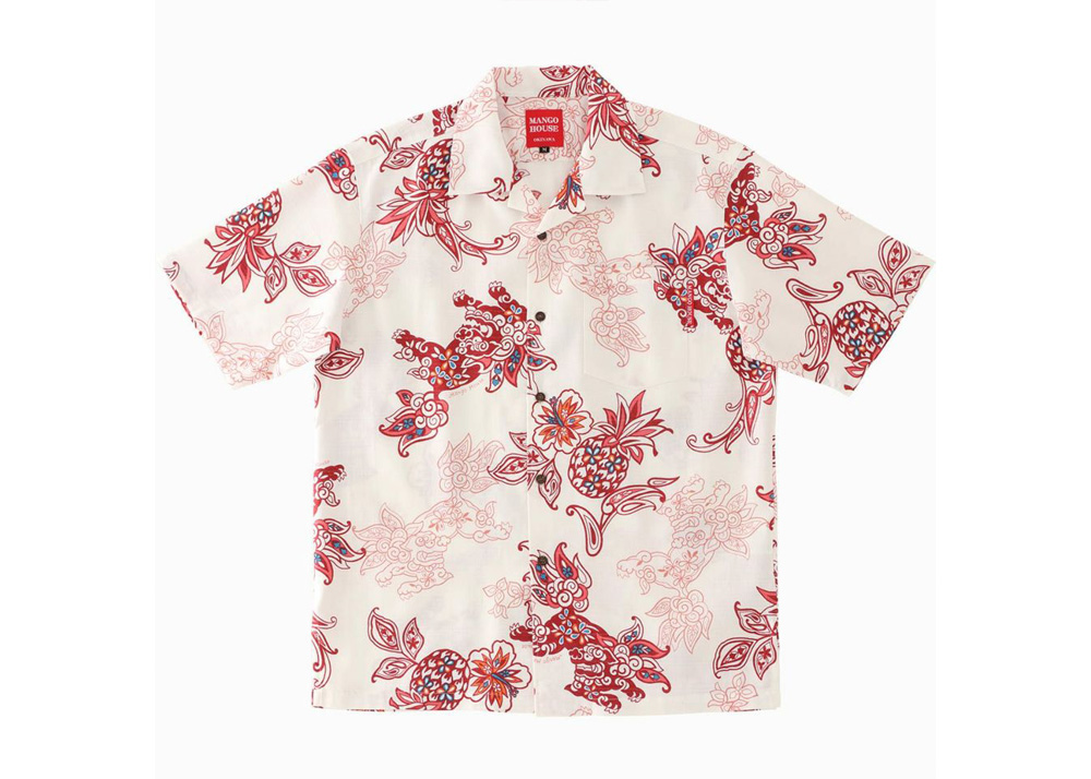 【かりゆしウェア】メンズ いちゃりばシーサーパインMサイズ×オフレッド オフレッド M