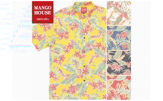 【かりゆしウェア】プルメリアガーデンSサイズ×レッド