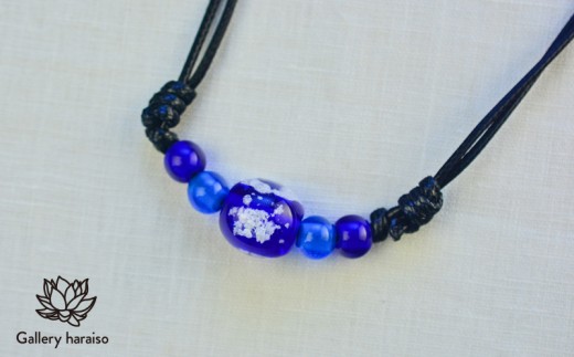 【トンボ玉】緑の風・マース玉ジュエリーセット【ネイビー】