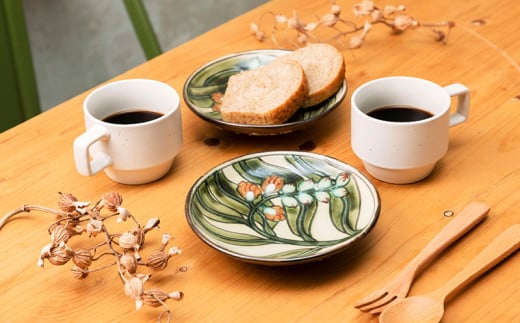 5寸皿　線彫り・月桃　2枚セット【尚工房】