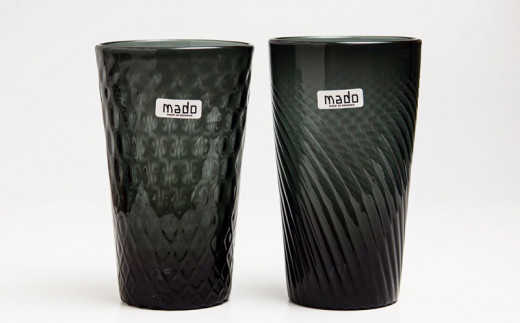 madoタンブラーL（ダイヤ柄・モール柄）2個セット　スモーキーブラック