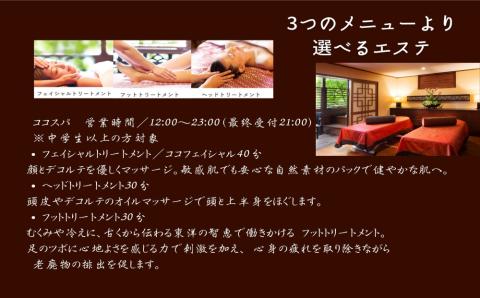ココガーデンリゾート　ランチ＆エステ　日帰りプラン＜2名様＞