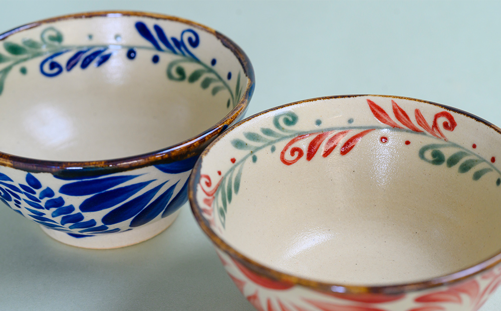 唐草模様　マカイ4寸　茶碗　2個セット【尚工房】