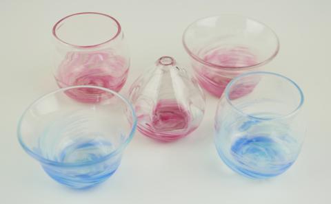 《琉球ガラス匠工房》沖縄の海　さざ波セット