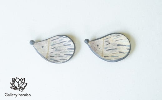 【沖縄のかわいい器】土の種のハリネズミ皿（小）ペアセット