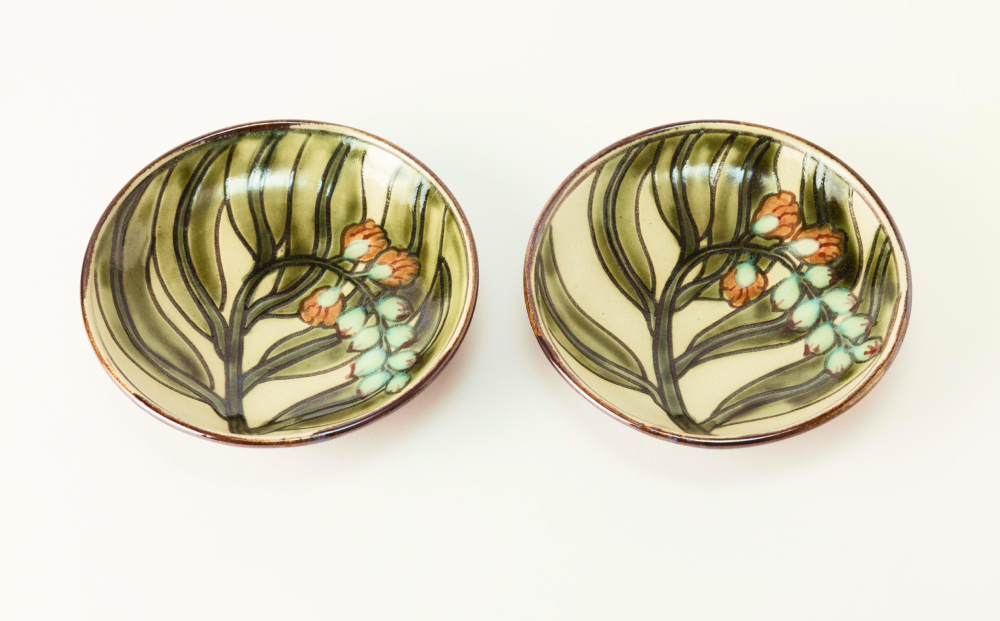 5寸皿　線彫り・月桃　2枚セット【尚工房】