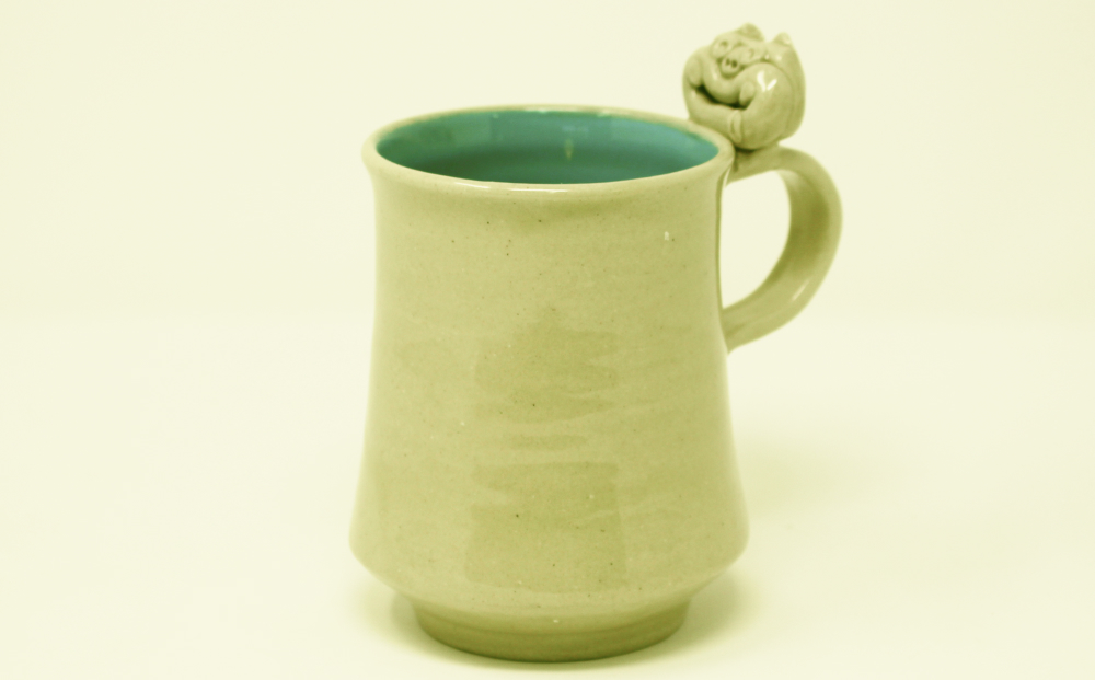 【琉球太田焼窯元】にっこりシーサー＜フリーカップ＞