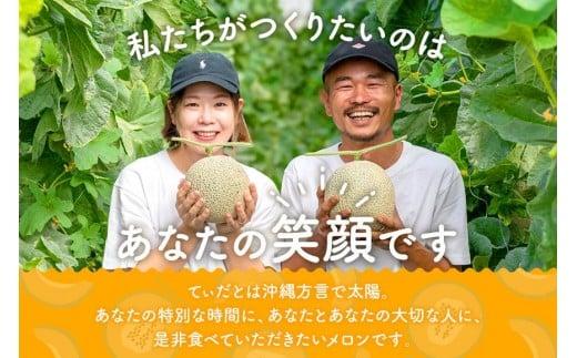 ＜先行受付＞【8farm】宮古島産てぃだメロン2玉（3.8kg以上）《2026年12月～2027年1月発送》（JC009）