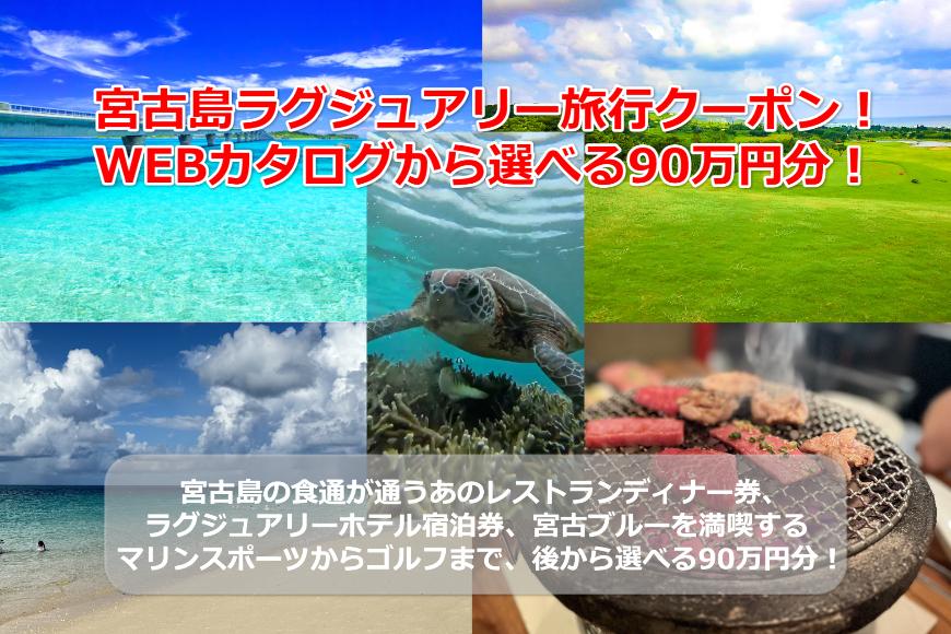 【沖縄ツアー】宮古島 後から選べる旅行Webカタログで使える！ 旅行クーポン（900,000円分） 旅行券 宿泊券 飲食券 体験サービス券（TA05）