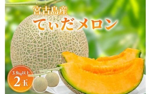 ＜先行受付＞【8farm】宮古島産てぃだメロン2玉（3.8kg以上）《2026年12月～2027年1月発送》（JC009）