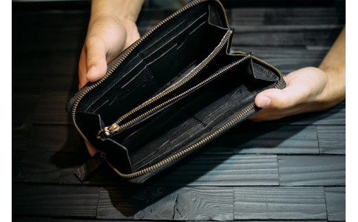 沖縄南城セレクション受賞【cafooca /カフーカ】サメ革使用の長財布/BLACK 【cafooca /カフーカ】BLACK