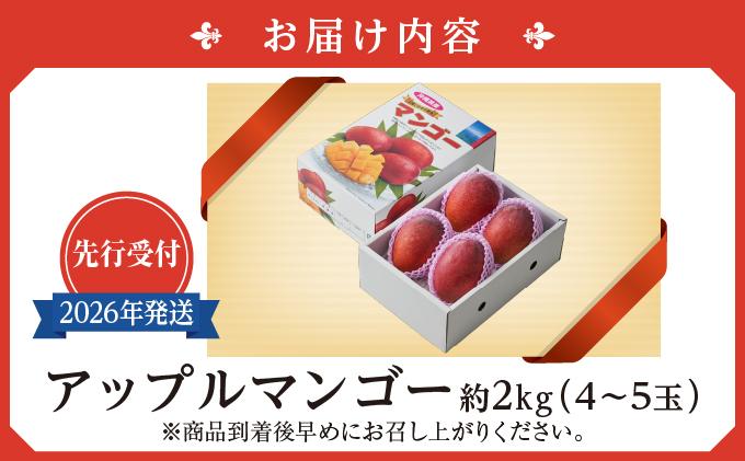 (先行受付)【2026年発送】アップルマンゴー 南城市 約2kg (4～5玉) 約2kg (4～5玉)
