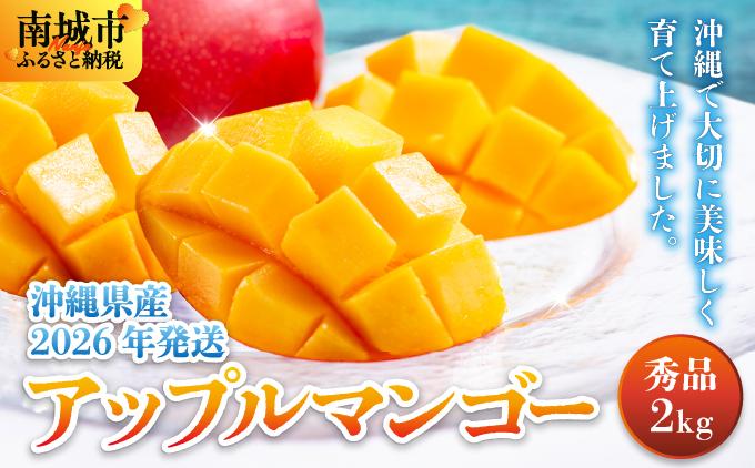 ＜先行予約・数量限定＞アップルマンゴー 秀品（2kg）|マンゴー 限定 秀品 沖縄県 南城市 ギフト お中元 贈り物 2kg 冷蔵 予約 先行受付 アップルマンゴー KM002 秀品（2kg）