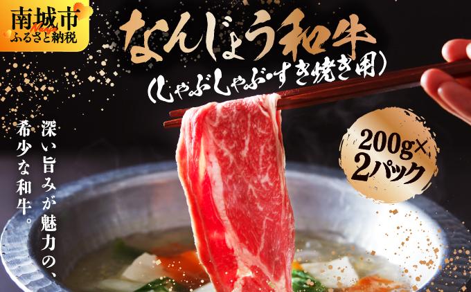 《極上の味わい》和牛しゃぶしゃぶ用 200g×2パック 合計400g なんじょう和牛|黒毛和牛 しゃぶしゃぶ 牛肉 沖縄県 南城市 送料無料【TM01】 400g(200g×2パック)