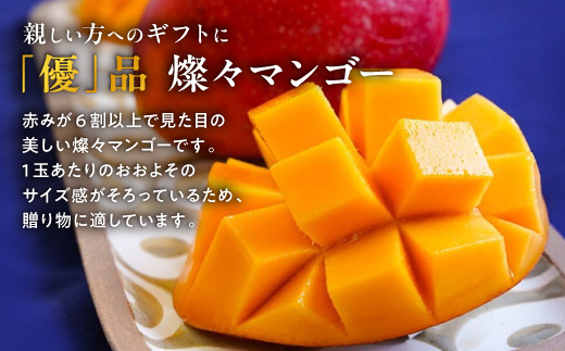 【2026年7月から順次発送・優品】燦々マンゴー2.0kg(4～6玉)【配送不可地域：離島】