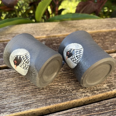 やちむん 焼物 ヤンバルクイナ マグカップ(中サイズ・2個セット)