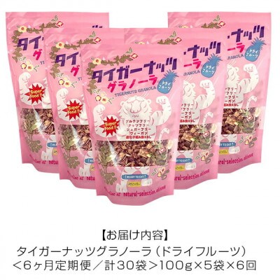 【毎月定期便】タイガーナッツ グラノーラ(ドライフルーツ)100g×5袋全6回