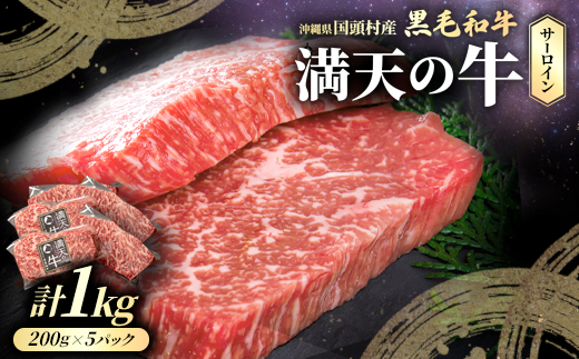 やんばるの自然が育んだ「黒毛和牛 経産牛」サーロイン 合計1kg(200g×5パック)【配送不可地域：離島】