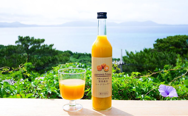 青切シークヮーサー&黄金シークヮーサージュース（各1本セット）KS1002 青切り 黄金 くがに シークヮーサー フルーツ 調味料 ジュース 飲み物 調理 果物 くだもの ノビレチン ビタミンＣ 酸味 取り寄せ ご当地 やんばる カクテル トロピカル 南国