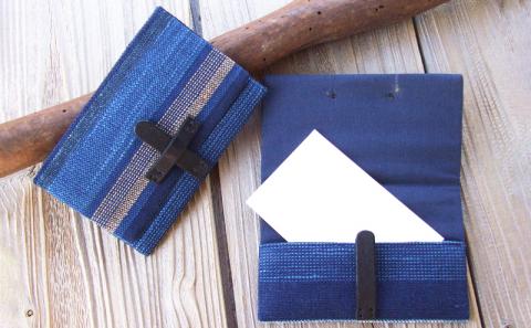 【琉球藍染め　手織り】名刺入れ