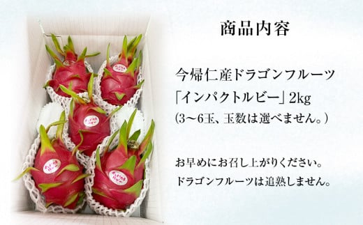 【限定50個】今帰仁産ドラゴンフルーツ「インパクトルビー