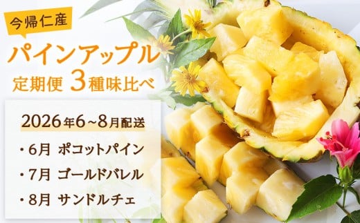 【定期便　限定100セット】今帰仁産パインアップル3種味比