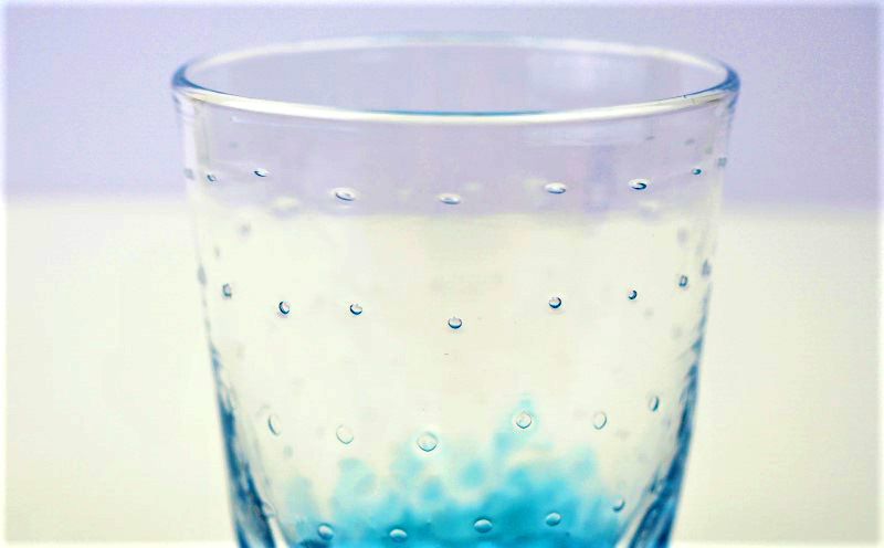 【うみのおと】泡ドットグラス（水色）2個