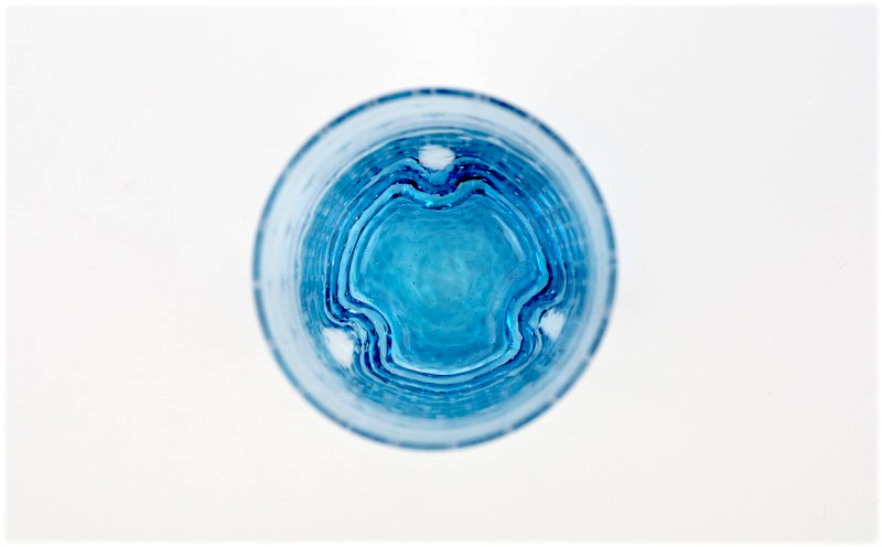 【うみのおと】泡ドットグラス（水色）1個