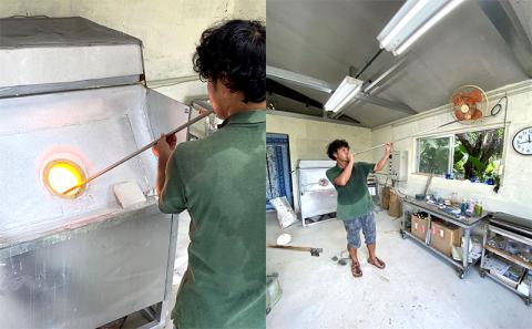 【うみのおと】ヒビロックグラス（ヤエサクラピンク）2個