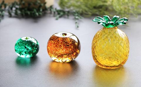 【うみのおと】南国フルーツペーパーウェイト＆一輪挿しセット