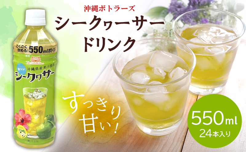 【沖縄ボトラーズ】シークヮーサードリンク　550ml　24本入り 飲料 清涼飲料水 ソフトドリンク フルーツドリンク 飲み物 柑橘類 かんきつ 果汁 シークワーサー シークヮーサー シークアーサー ペットボトル １ケース 贈答 ギフト プレゼント 贈り物 沖縄 本部町 ふるさと納税