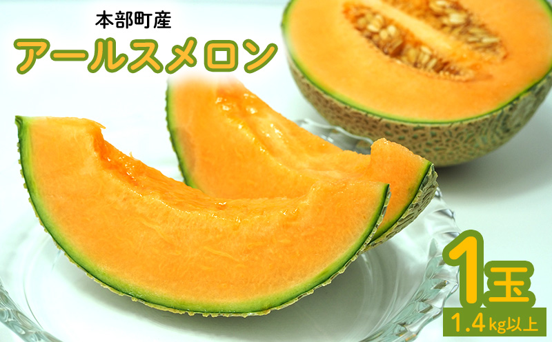 本部町産　アールスメロン（１玉）1.4kg以上 フルーツ 果物 果実 期間限定 数量限定 おすすめ おススメ 本部町 人気 沖縄産 おきなわ もとぶ 贈答 プレゼント 贈り物 スイーツ デザート 糖度 品質 ギフト
