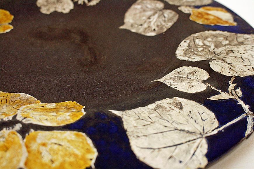 つづるガラスアート ゆうなの花 －SUMI－ 吉田栄美子 ｜ 特大大皿 1枚