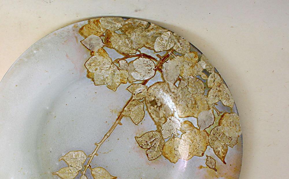 皿 つづるガラスアート ブーゲンビリア －HAKU－ 吉田栄美子 ｜ 特大大皿 × 1枚