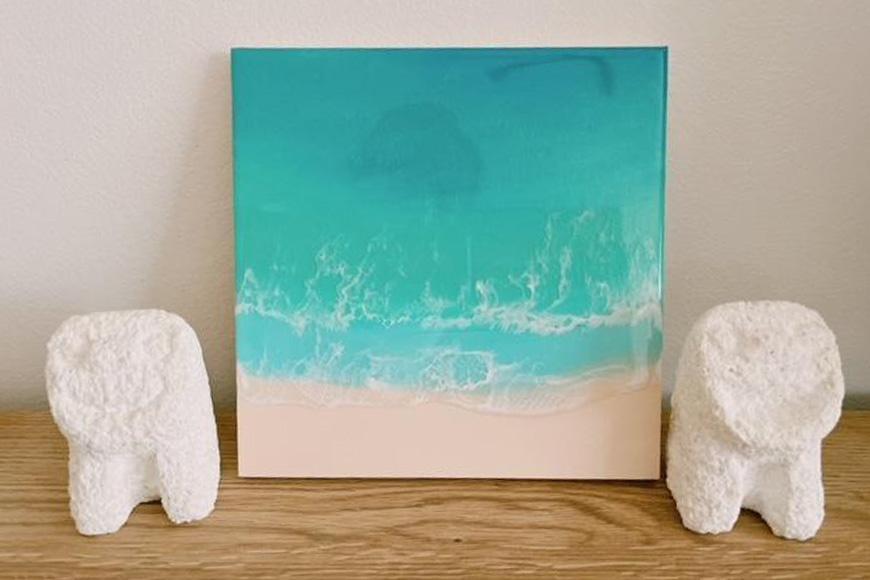 チケット 体験利用券 恩納村の海を作るレジンアート体験【アートパネル】｜レジン アート 雑貨 日用品 人気 おすすめ 送料無料 ふるさと 恩納村 沖縄県