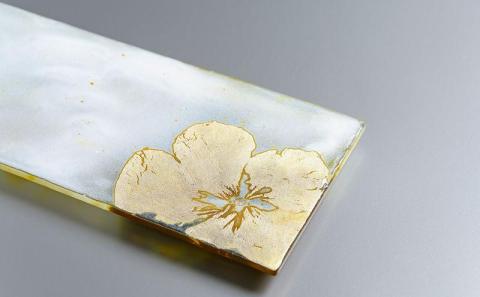 つづるガラスアート ゆうなの花－HAKU－「長皿」 吉田 栄美子 ｜ 1枚